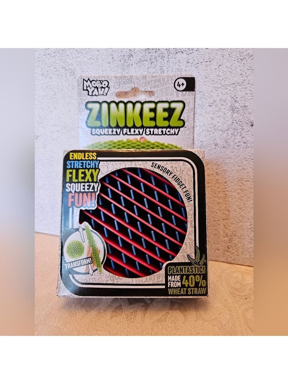 ZINKEEZ Original Squeezy Flexible Stretchy Bioplastic Worm Sensory Fidget, NIB